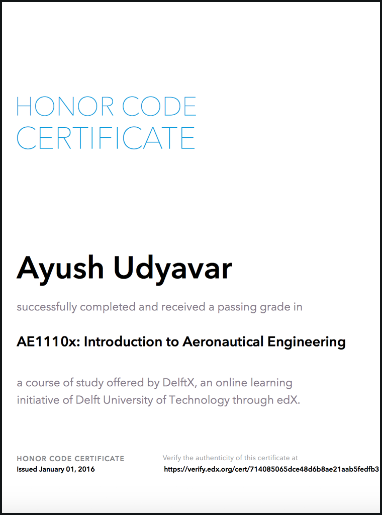 Aeronautical Engineering Certificate